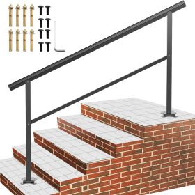 Outdoor Handrail 165LBS Load Handrail Outdoor Stairs Aluminum Stair Handrail 60 x 35" Outdoor Stair Railing Transitional Range from 0 to 30° Stai